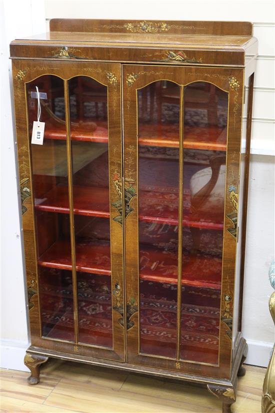 A lacquered walnut bookcase W.76cm